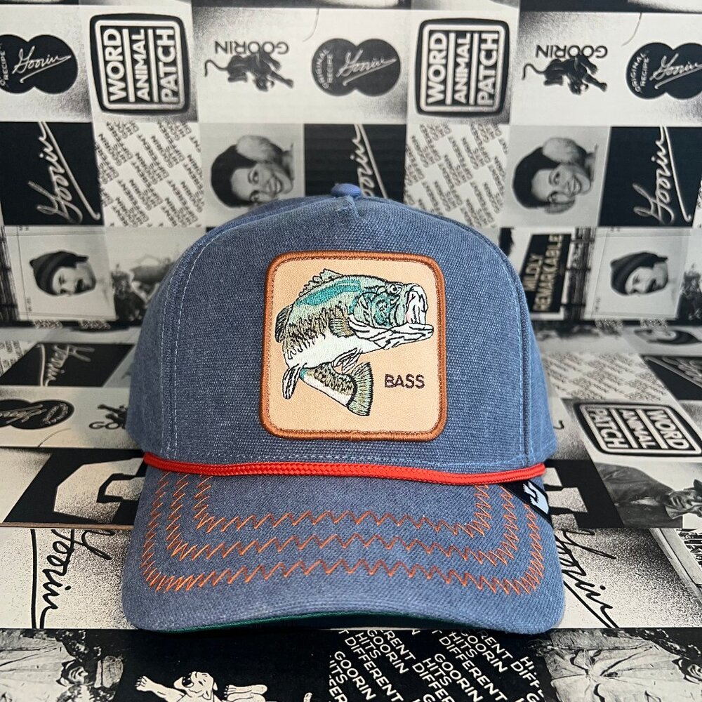 Authentic Goorin Bros Big Ass Duck Fish "Bass" Blue/Gray Hat (NWT)